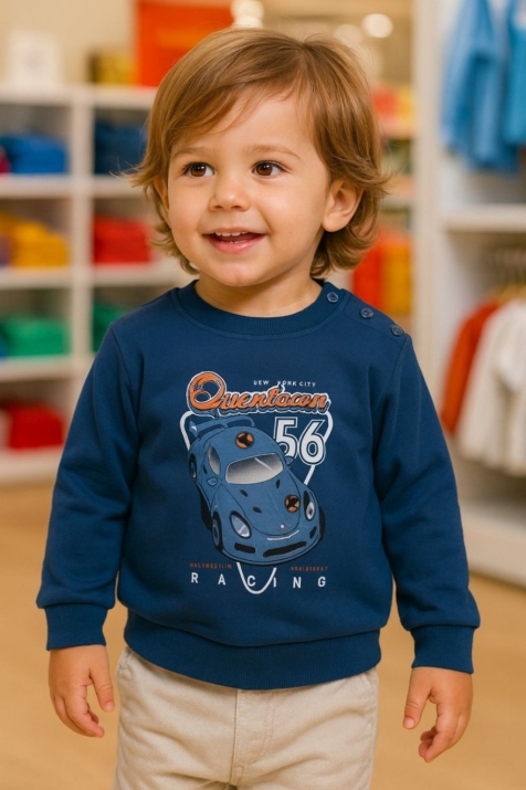 Детска блуза за момче, син цвят