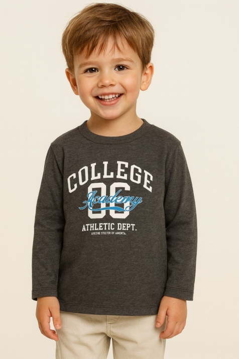 Детска блуза за момче с дълъг ръкав, сив цвят