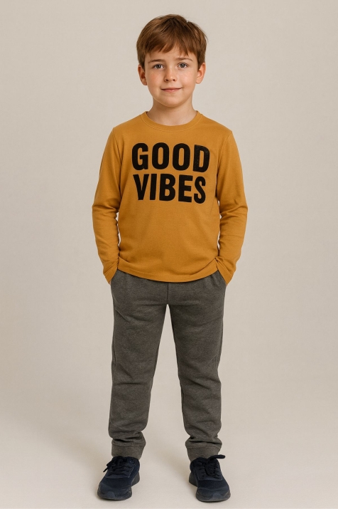 Детска долница за момче, тъмно сив цвят