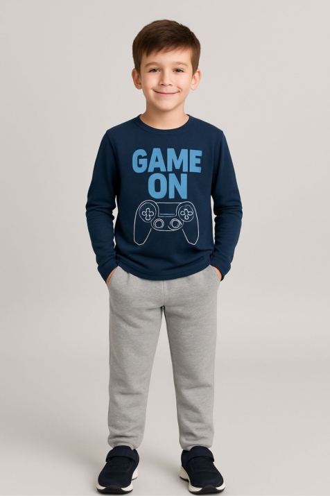 Детска долница за момче, сив цвят