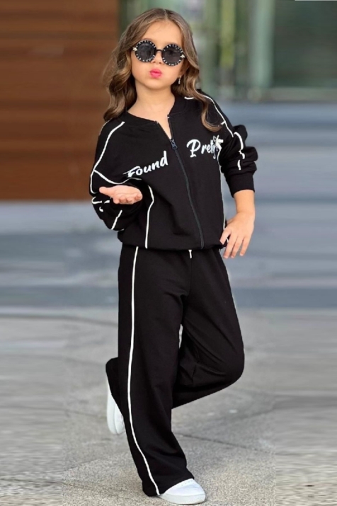 Спортен екип за момиче, черен цвят