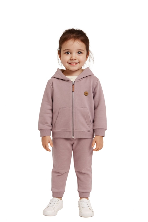 Детски комплект за момиче с дълъг ръкав, лилав цвят