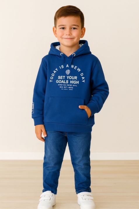 Детски суитшърт вата за момче, син цвят