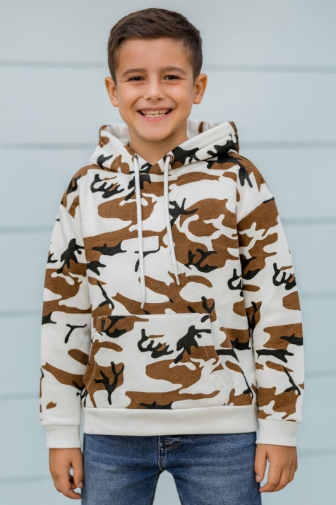 Детски суитшърт за момче, кафяв цвят