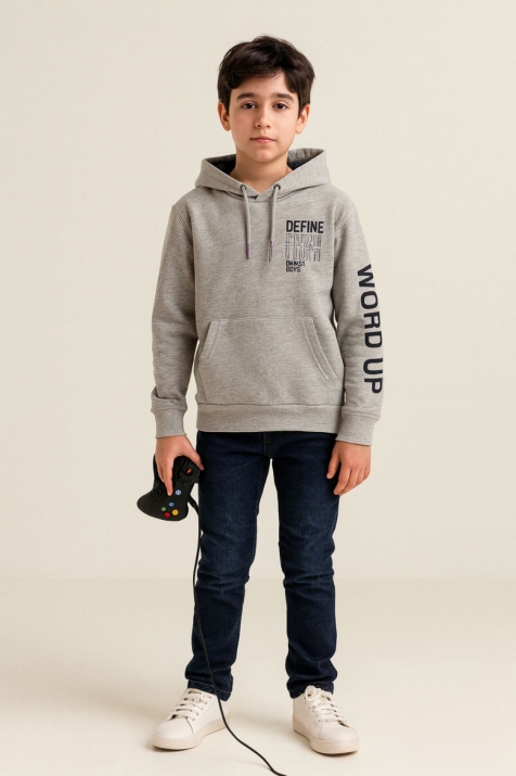 Детски суитшърт вата за момче, сив цвят