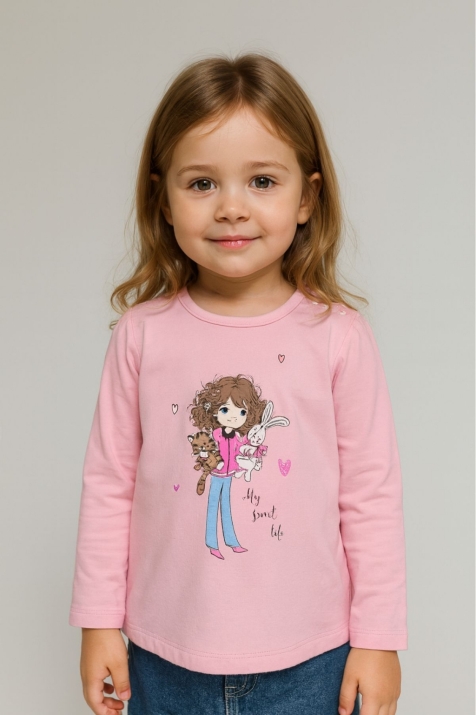 Детска блуза за момиче, розов цвят