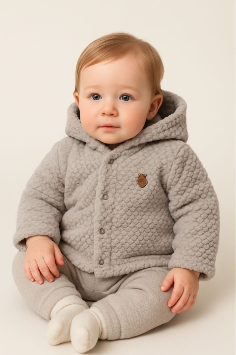 Бебешки суитшърт за момиче, сив цвят