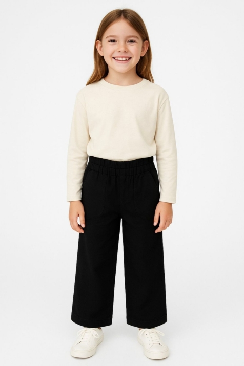 Детски панталон за момиче, черен цвят