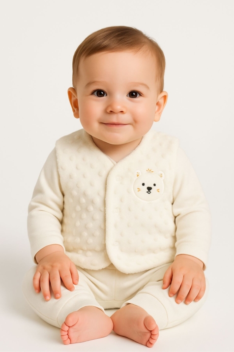 Бебешки елек, бежов цвят