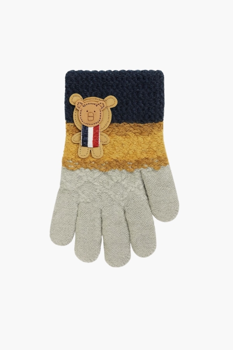 Детски ръкавици за момче, бежов цвят