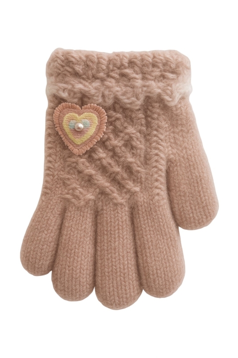 Детски ръкавици за момиче, цвят пудра