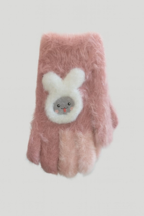 Детски ръкавици за момиче, цвят пудра