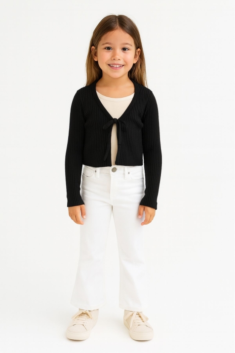 Детска жилетка момиче рипс, черен цвят