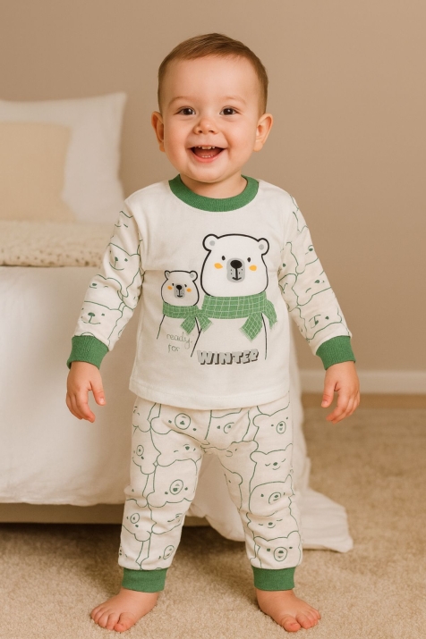 Бебешка пижама за момче, зелен цвят