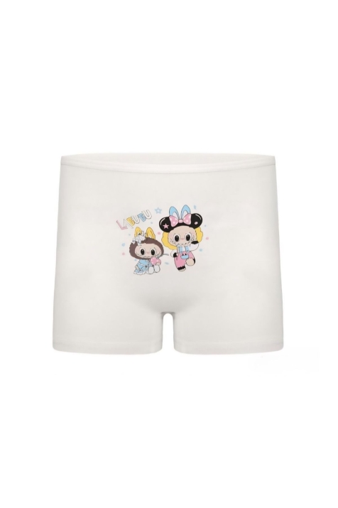 Детски боксер за момиче, цвят екрю