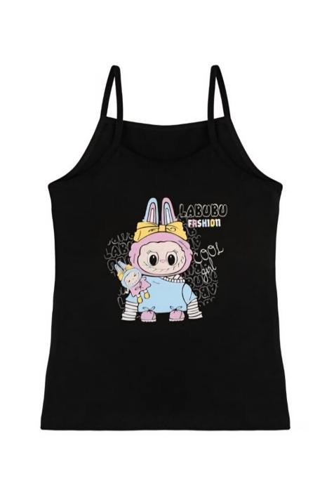 Детски потник за момиче, черен цвят