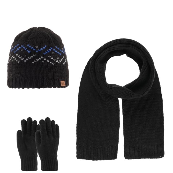 Детски комплект шапка, шал и ръкавици,черен цвят