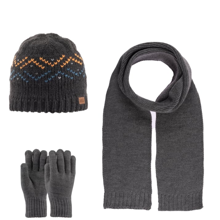 Детски комплект шапка, шал и ръкавици,сив цвят