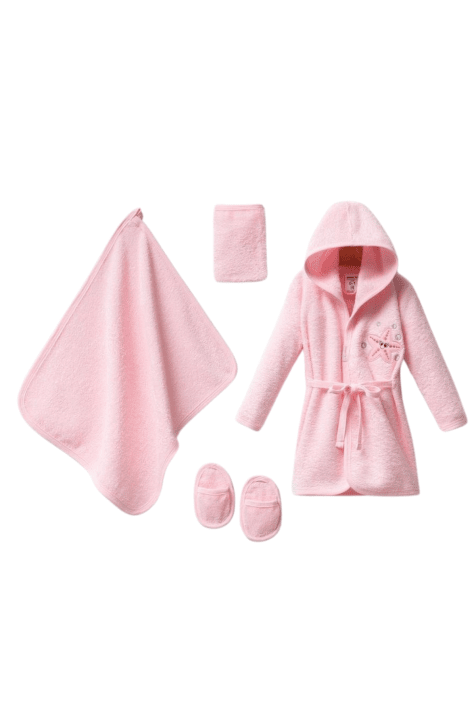 Бебешки комплект за баня, розов цвят 