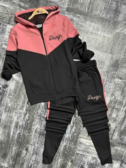 Детски спортен екип момиче, розов цвят