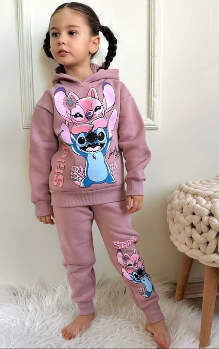 Комплект момиче дълъг ръкав вата Stitch