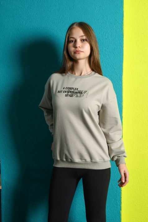 Детска блуза момиче с дълъг ръкав, зелен цвят