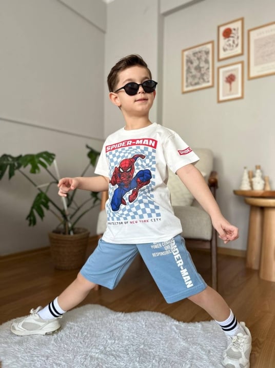 Детски комплект за момче Spiderman, син цвят