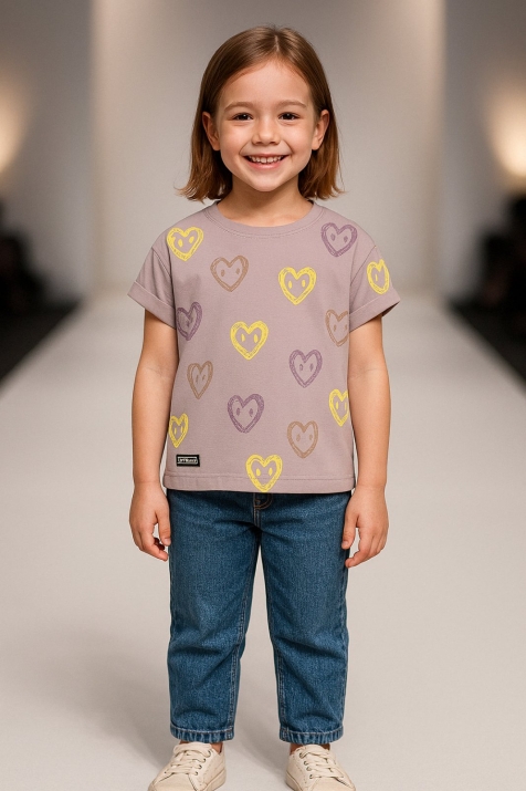 Детска тениска за момиче, лилав цвят