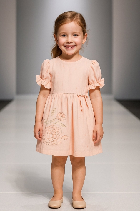 Детска рокля, розов цвят