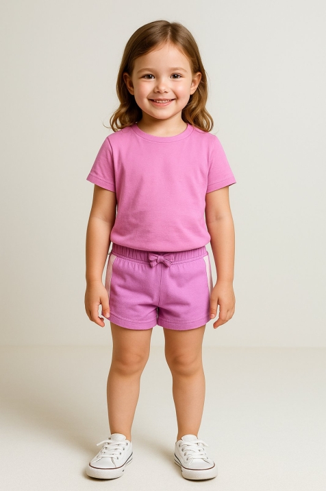 Детски къси панталонки момиче, лилав цвят