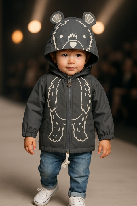 Детско яке момче, сив цвят