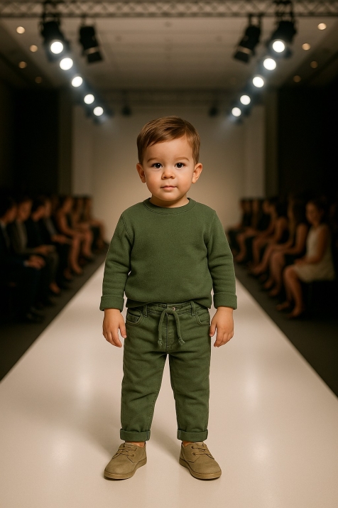 Бебешки панталон момче, зелен цвят