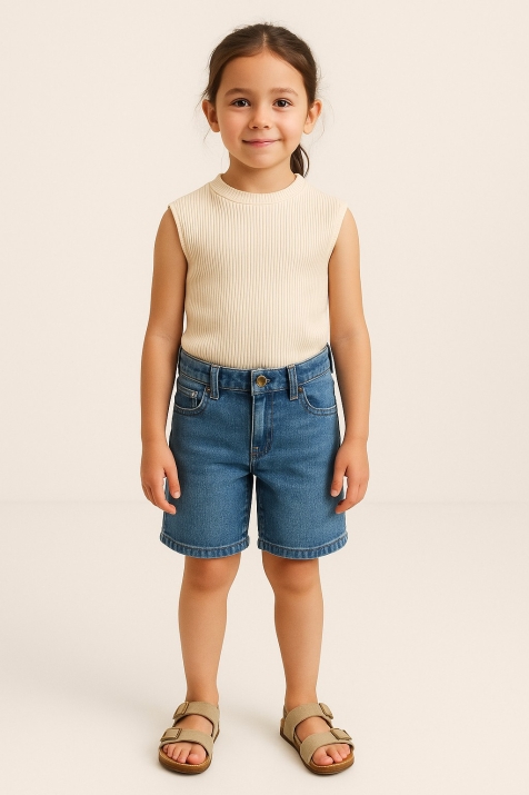 Детска тениска момиче, бежов цвят 