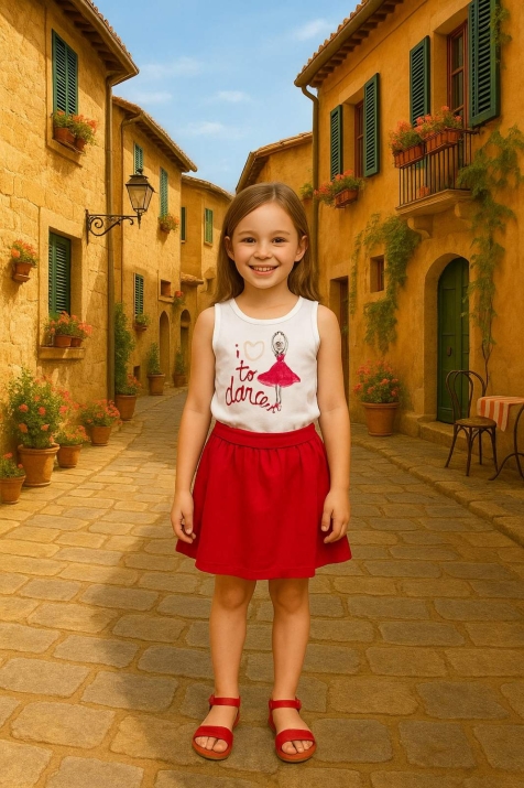 Детски потник момиче, цвят екрю