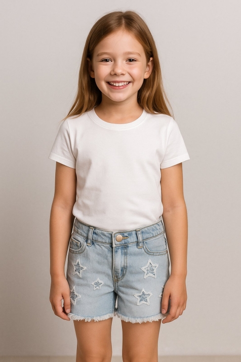 Детски къси панталонки за момиче,  светло син цвят