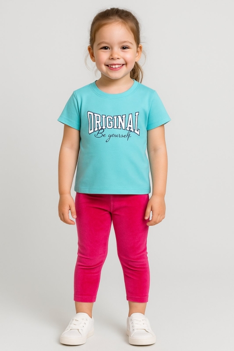 Детски панталон момиче, цикламен цвят