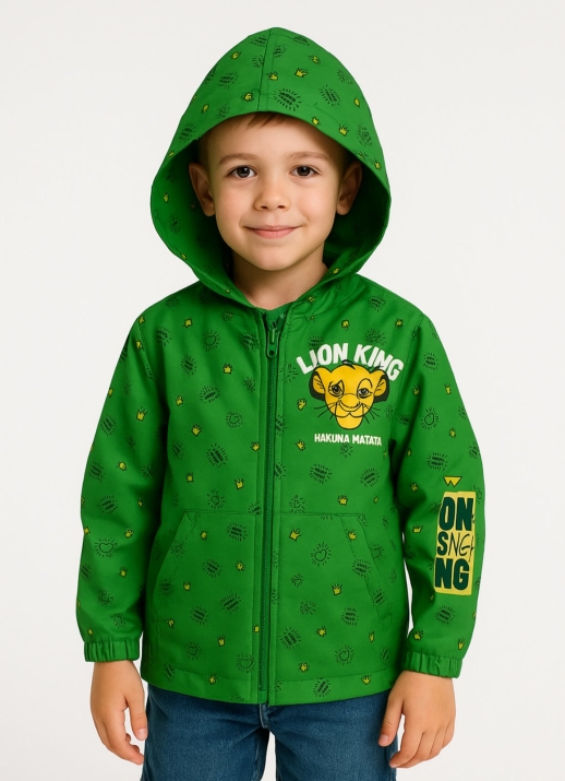 Детско яке момче Цар Лъв, зелен цвят