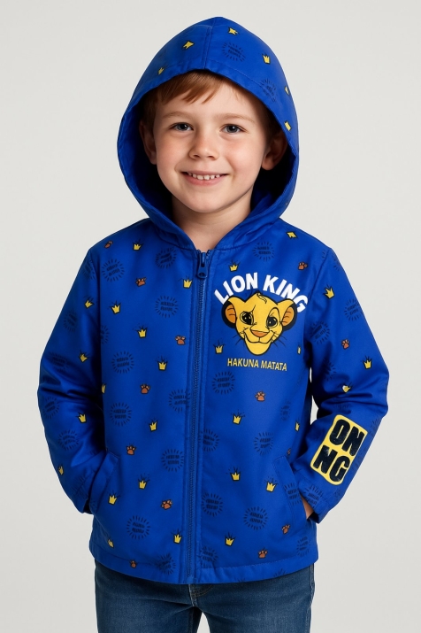 Детско яке момче Цар Лъв, син цвят