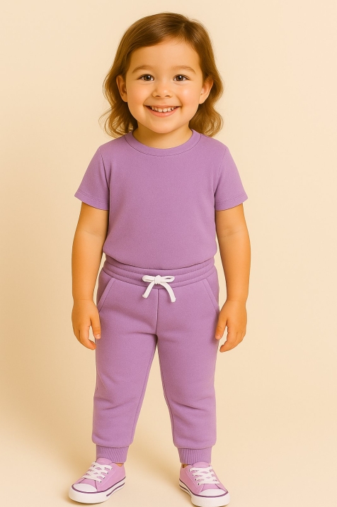 Детска долница момиче , светло лилав цвят