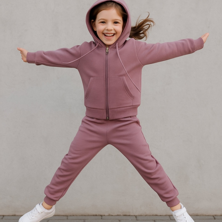 Детски спортен екип момиче, лилав цвят 
