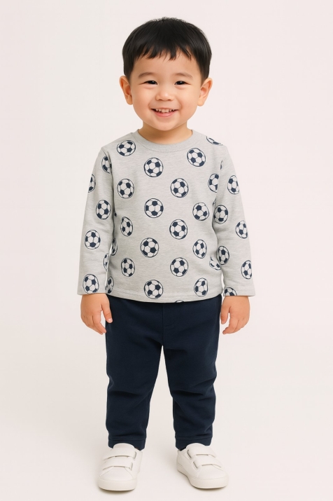 Детска блуза момче дълъг ръкав,сив цвят