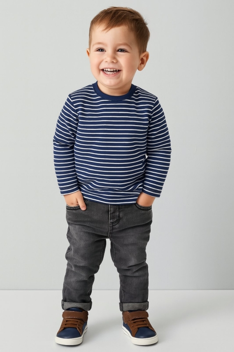 Детска блуза момче с дълъг ръкав,син цвят