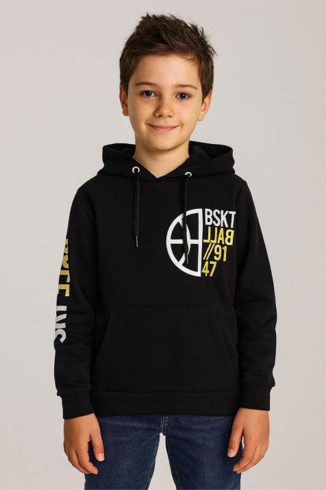 Детски суитшърт за момче, черен цвят