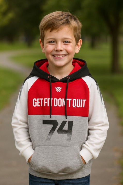 Детски суитшърт за момче, червен цвят