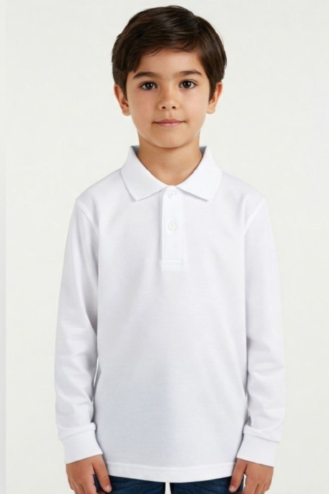 Детска блуза с дълъг ръкав, бял цвят