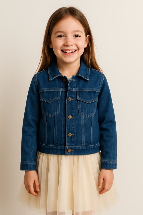 Детско яке от деним , син цвят