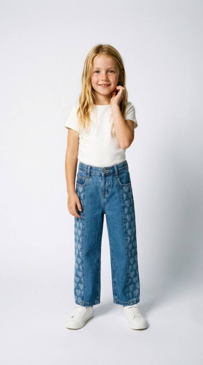 Детски дънки за момиче, син цвят