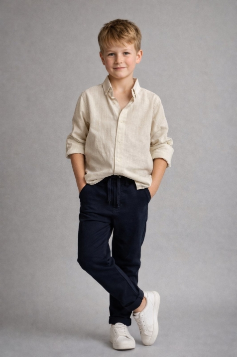 Детски панталон за момче, тъмно син цвят 