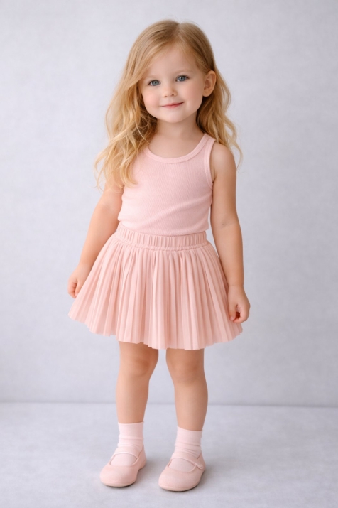  Детска пола, светло розов цвят