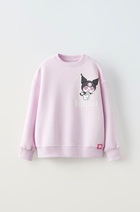 Детска блуза момиче с дълъг ръкав Kuromi, розов цвят